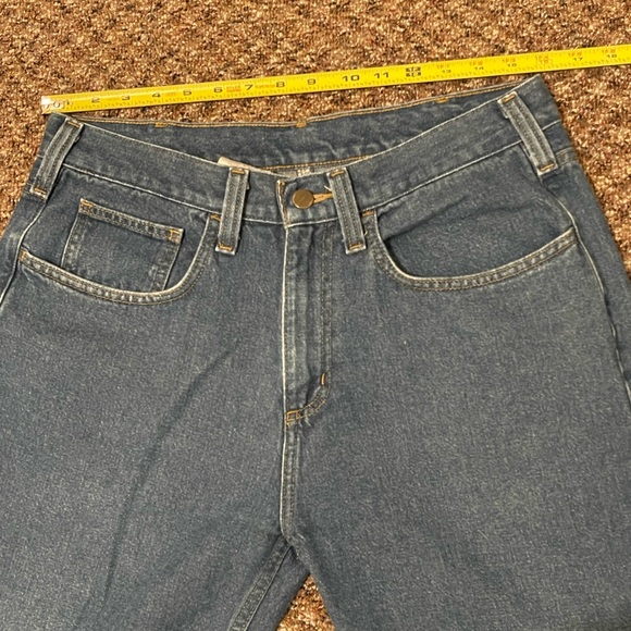 Carhartt Blue Jeans Relaxed Fit Mens 32x31 RN14806 Dark Wash Denim - Picture 5 of 10